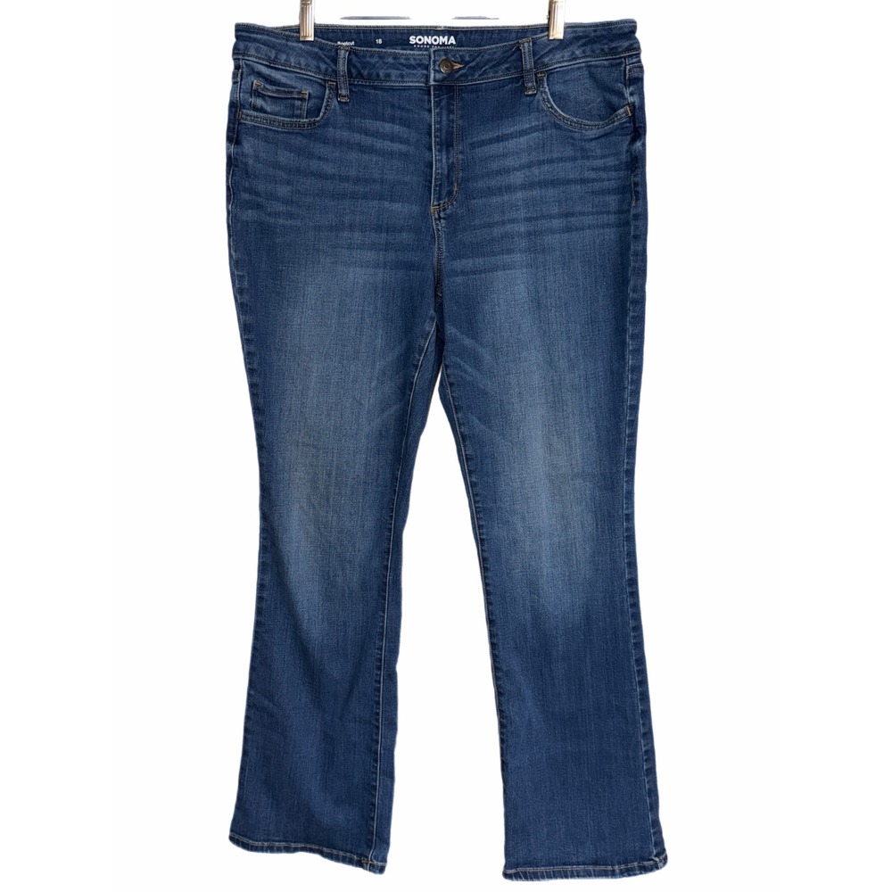 Sonoma Goods For Life Womens Bootcut Jeans Size 18 Medium Wash Blue Denim